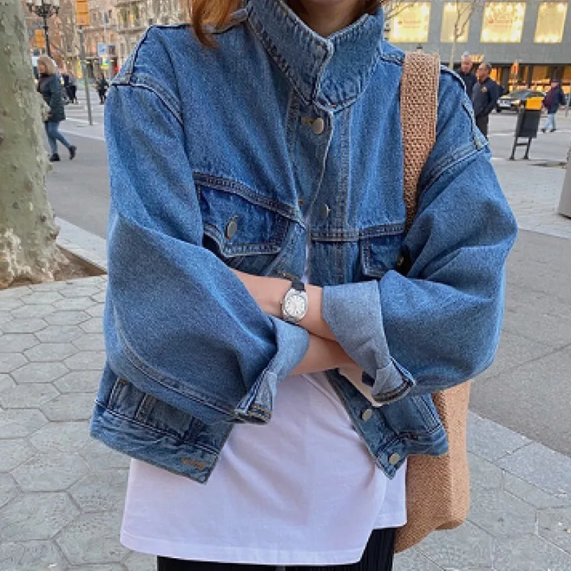 Осень 2024 Повседневная Универсальная джинсовая куртка Neploe для уменьшения