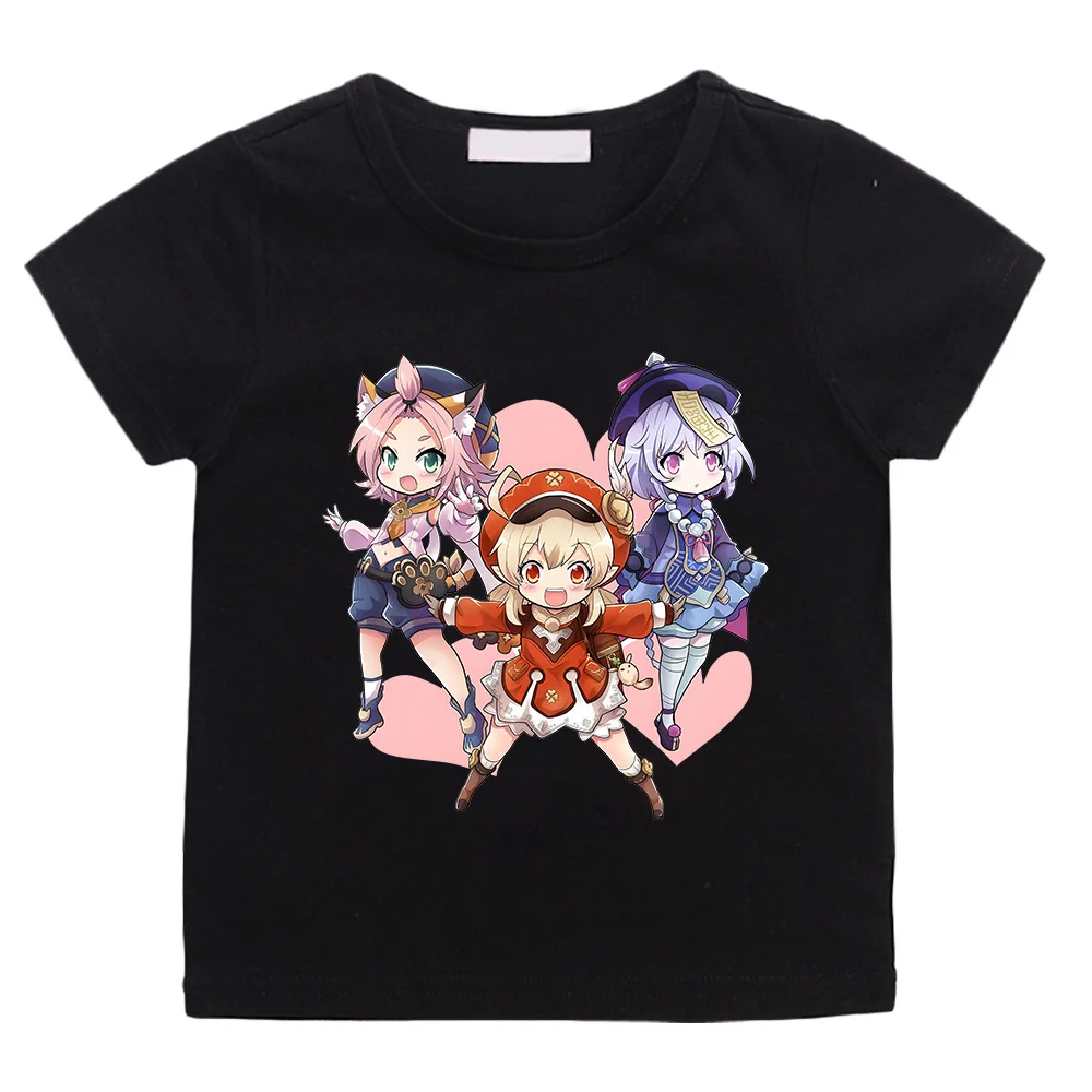 

Genshin Impact T Shirt Kids Game Tshirt Summer Clothing Girls 100% Cotton Graphic T-Shirts Toddler Boy Clothes Short Sleeve Tees