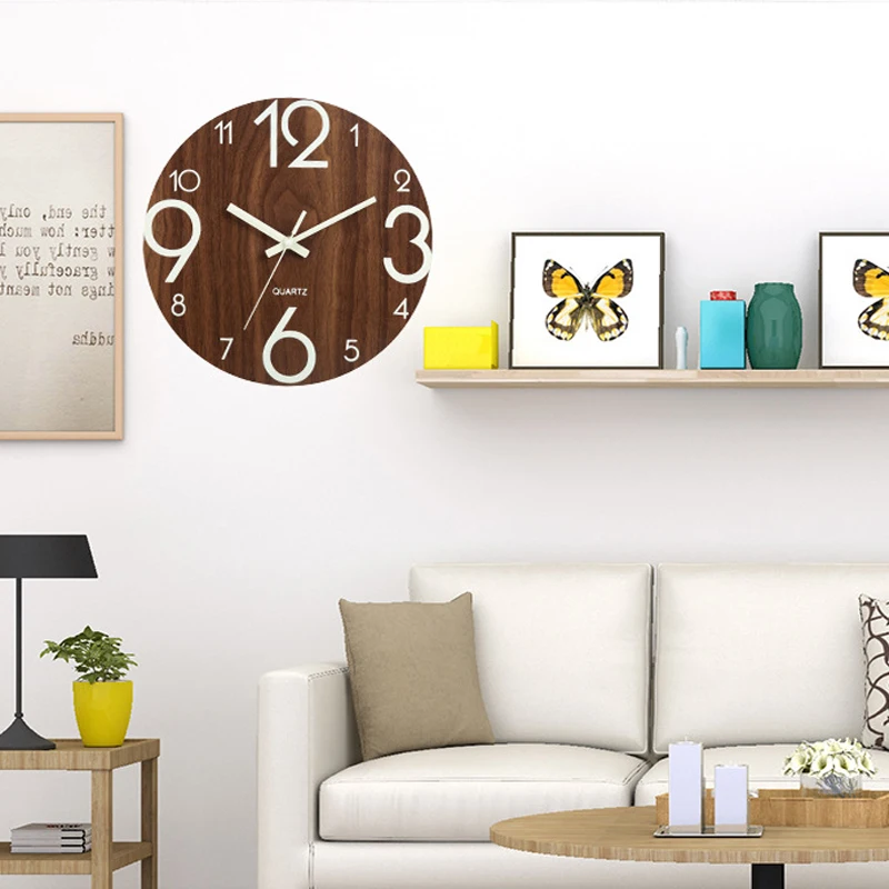 Дешево Цифровые настенные часы с цифрами, 3D бесшумные часы «сделай сам», светящиеся в темноте Акриловые светящиеся Подвесные часы, современные акр...