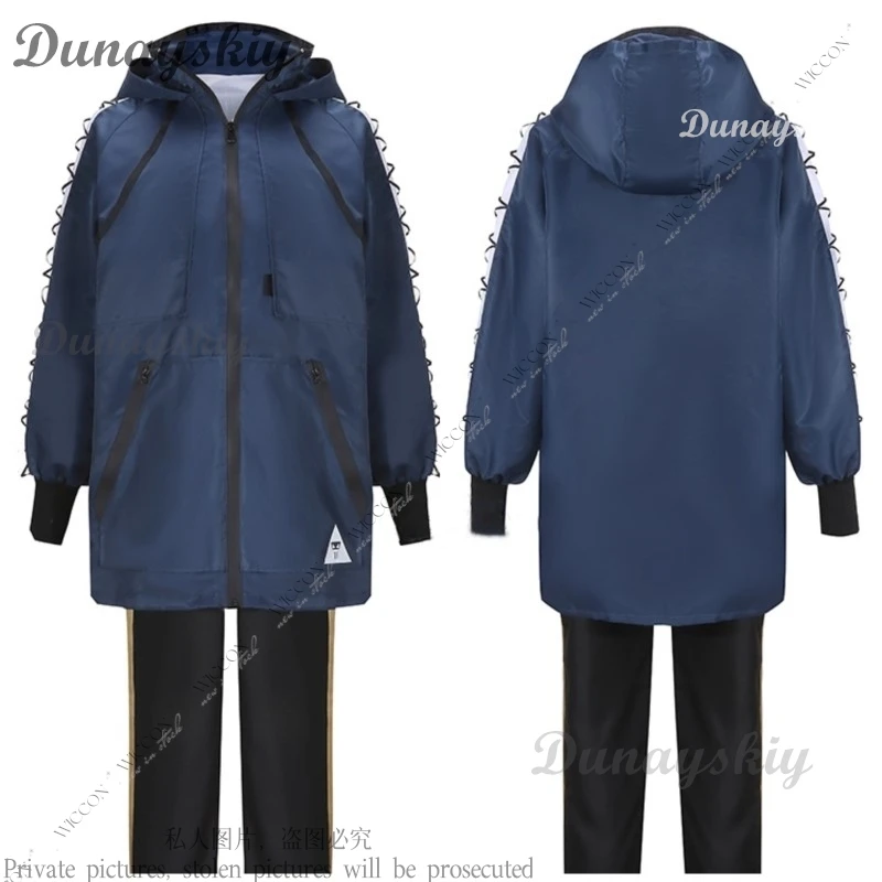 Wonderland Game Idia Shroud Косплей Костюм Парик Синие Длинные Волосы Housewarden of Ignihyde Куртка