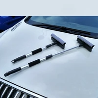 stainless steel retractable double side telescopic rod window cleaner squeegee wiper brush glass cleaning tool