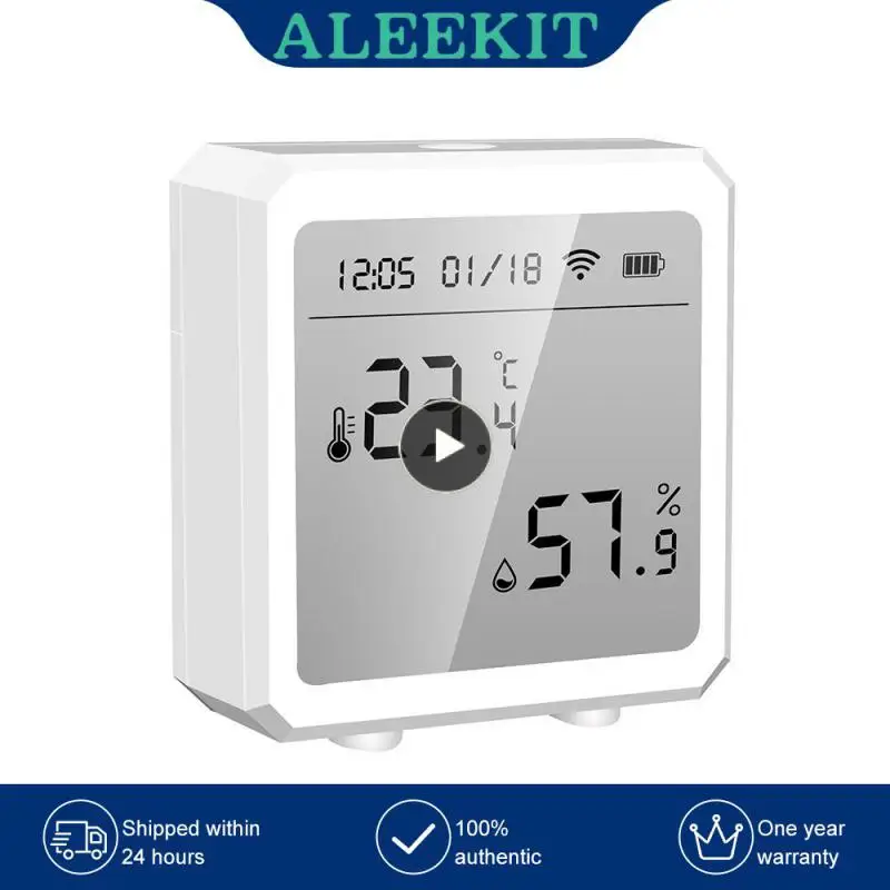 

Voice Control Tuya Smart Temperature And Humidity Sensor Smart Life Wifi Hygrometer Wireless Long Battery Life