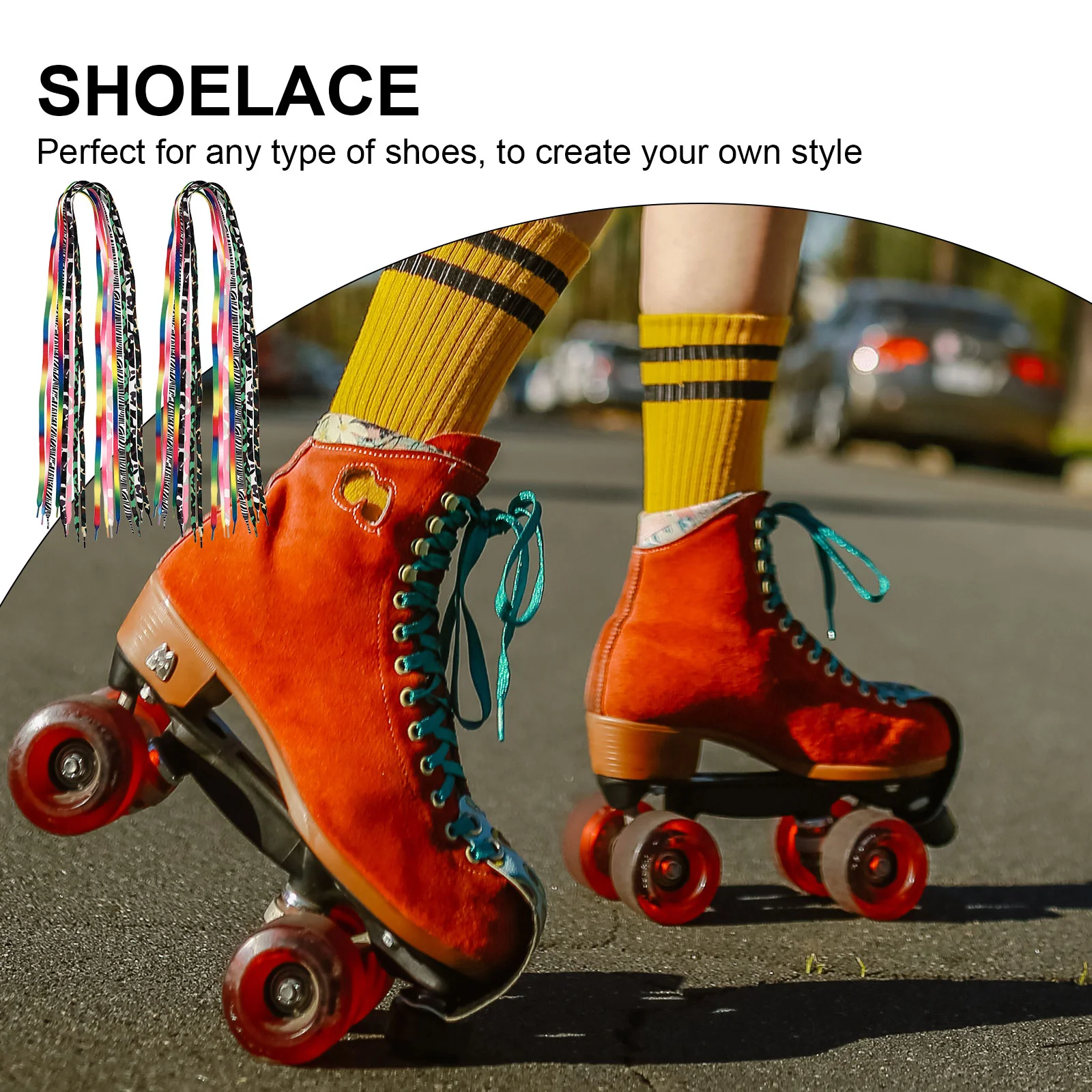 8 pairs of Sports Shoes Shoelaces Ski Shoelaces Flat Shoelace Roller Skates Shoelaces for Home Outdoor