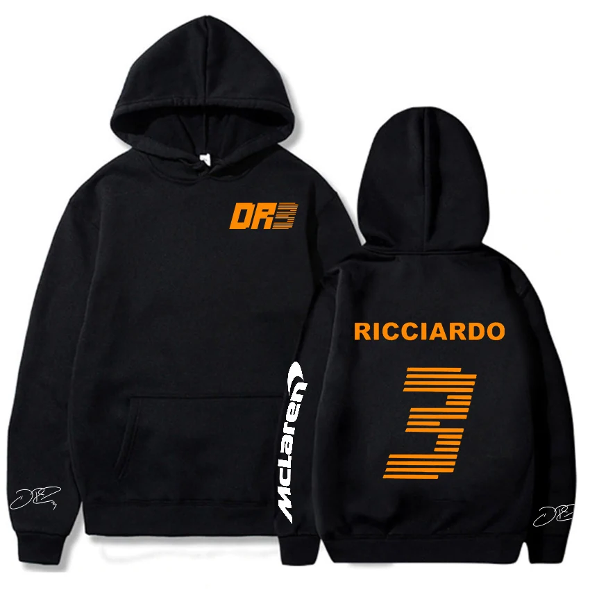 

Mclaren F1 Hoodie Formula One Racer Long Sleeve Letter Daniel Ricciardo 3 Printed Streetwear Logo Sweatshirt Men EU Size Vintage