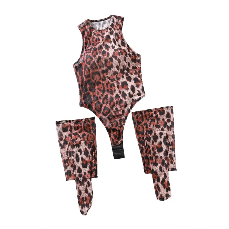 Сексуальное соблазнительное боди с леопардовым принтом по индивидуальному