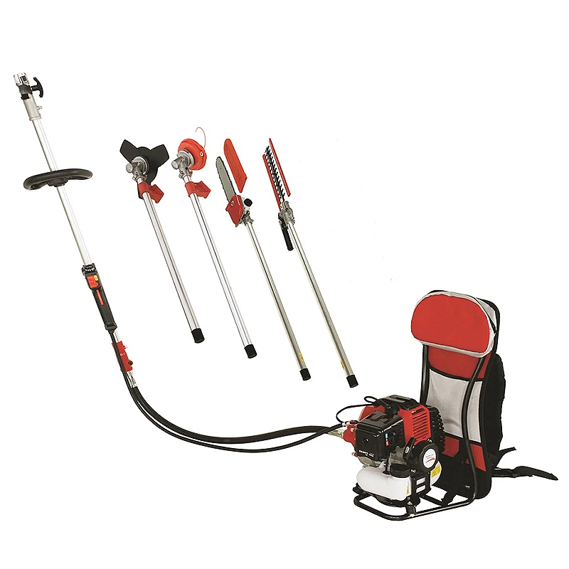 New Model Back Pack Multi 4 IN 1  Brush Cutter Grass Trimmer ,Whipper Sniper,Pole Chain Saw,Long Hedge Trimmer with Meal Blades