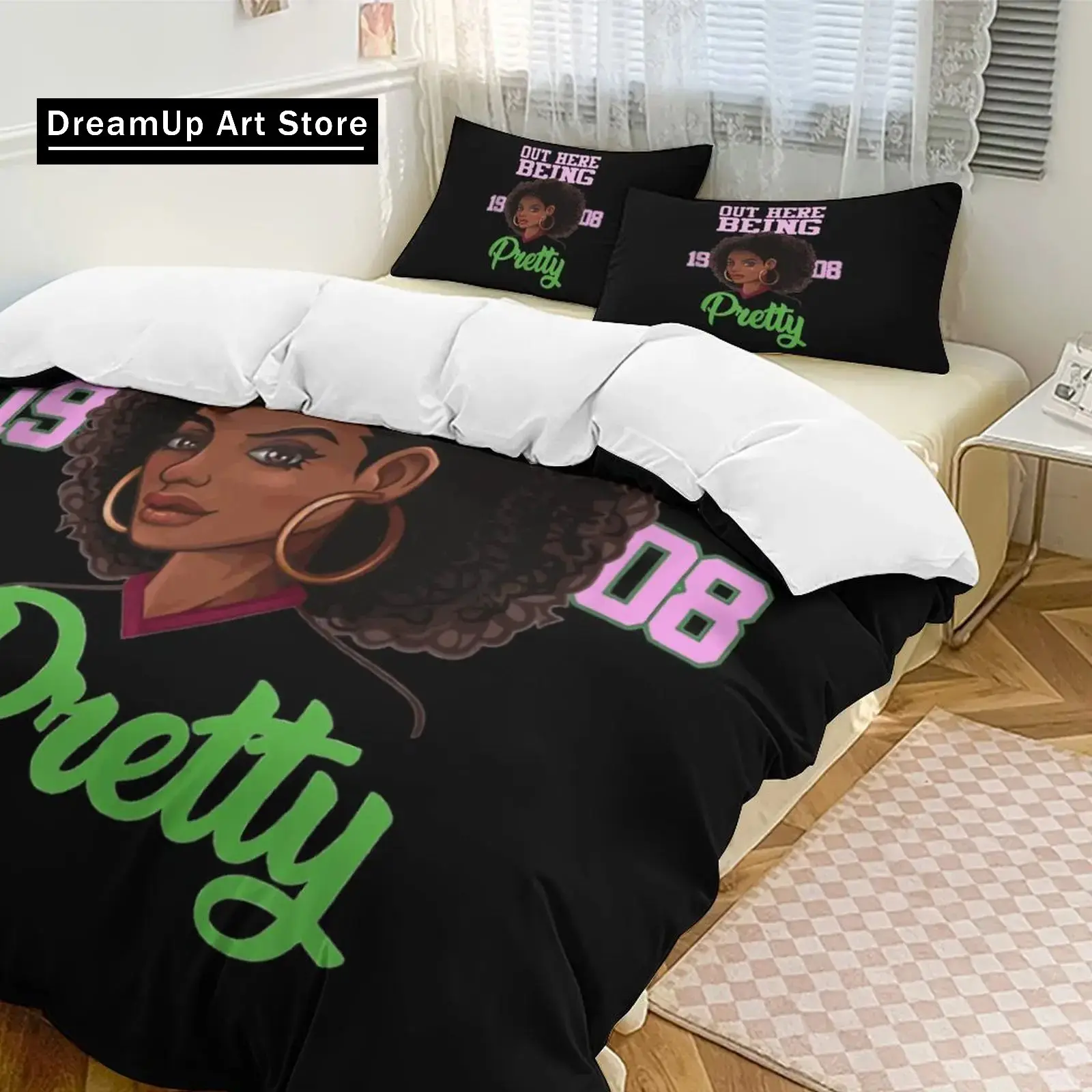 Фото Alpha Sorority Kappa Alpha AKA Bedding Set Boys Girls Twin Queen Size Duvet Cover Pillowcase Bed Kids Adult Home Textileextile №5