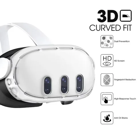Прозрачный чехол и закаленное стекло для Meta Quest 3, защитные пленки для стекла Preotector с защитой от царапин для Quest 3, аксессуар
