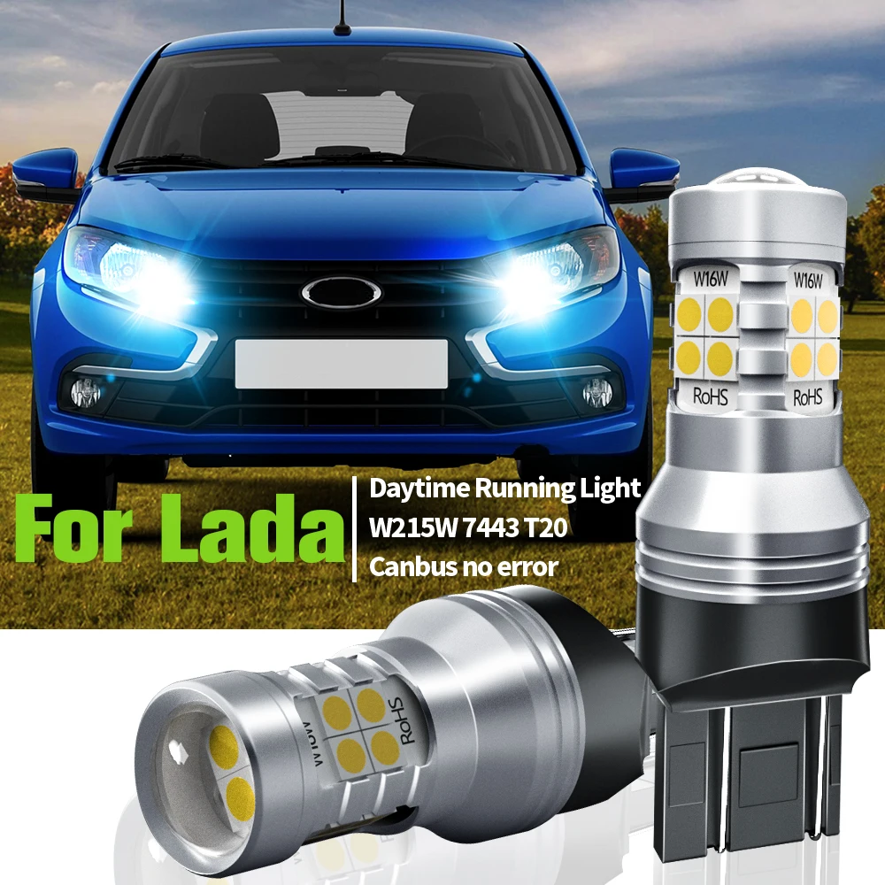 

2pcs LED Daytime Running Light W21/5W 7443 T20 Canbus No Error DRL Bulb Lamp For Lada Granta 2190 2192 2194 2191 Kalina II Vesta
