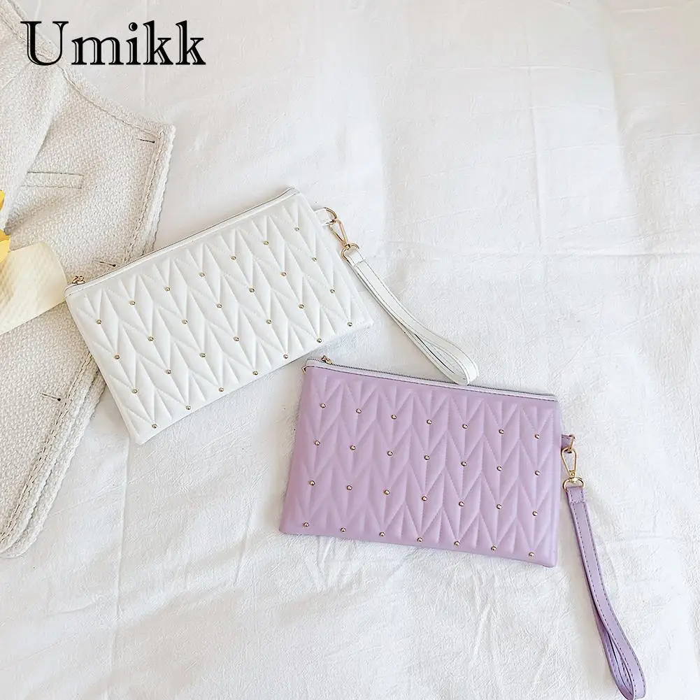 

Elegant Women Rivet Pattern Evening Clutch Envelope Flap Handbags Dinner Party Wedding Underarm Bag for Women