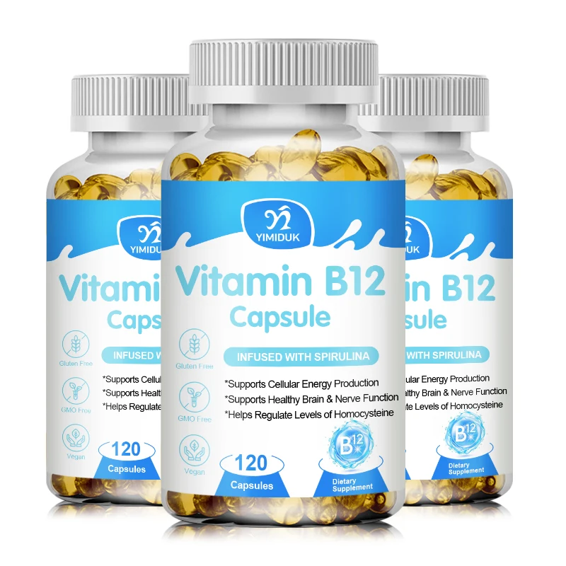 

Vitamin B12 Capsule 1000 Mcg Methyl B12 with Organic Spirulina Supports Healthy Mood, Energy, Heart & Eye Health