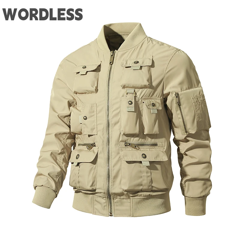 

Men's Bomber Jacket Men Spring Autumn Casual Windbreaker Pilot Baseball Coat Army Men's Jackets Cargo Flight Jacket Male Clothes
