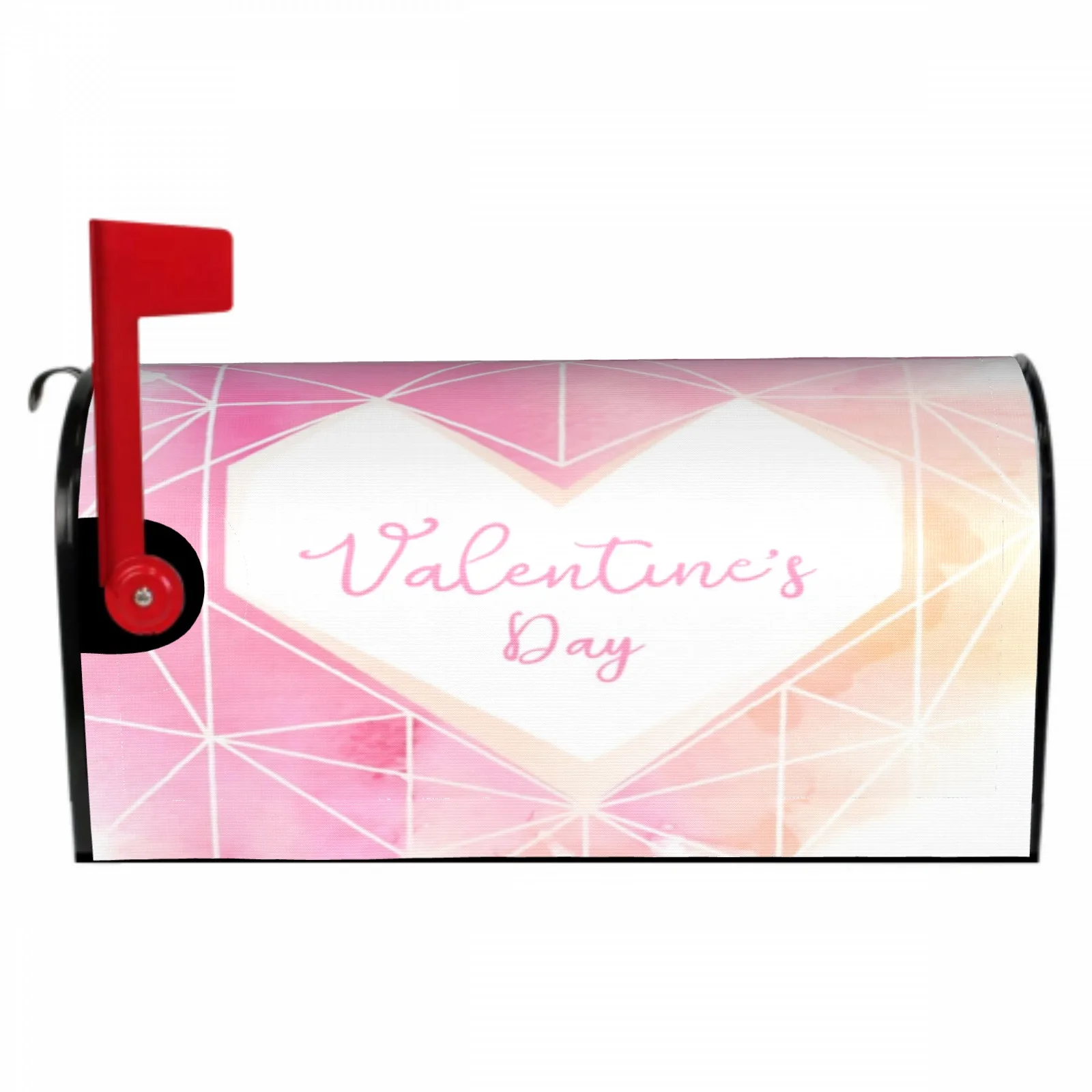 

Pink Diamond Design Heart Magnetic Mailbox Cover Standard Size Post Box Cover Wrap Decoration Garden Outdoor