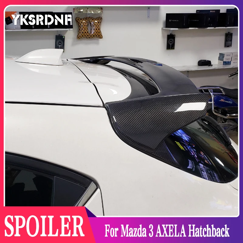 

Автомобильные Спойлеры для Mazda 3 AXELA Hatchback 2014-2018, заднее крыло из углеродного волокна, спойлер из смолы, высококачественные автомобильные аксессуары