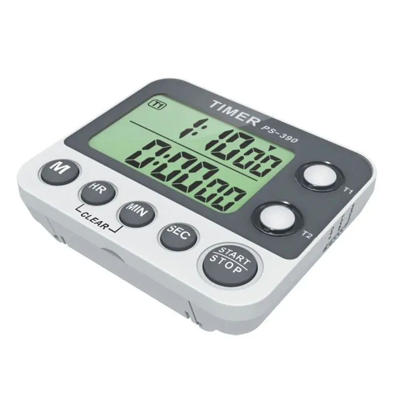 

Portable Alarm Kitchen Clock Reminder Cooking Group Digital Electronic Countdown 0.01s 2 Stopwatch Timer Timer 2group