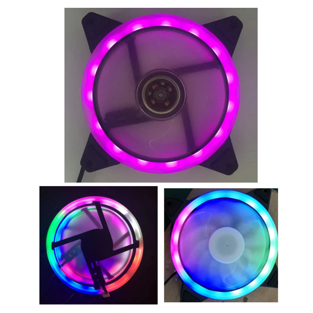 120MM Fan RGB Computer Cooling Fans PC Cooler Radiator DC 12V Small 3Pin Large 4Pin 11 Blades Mute Ventilador Radiator Fans images - 6