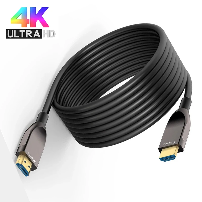 

4K 60Hz HDMI Fiber Optical Cable AOC HDMI2.0 Fiber Cable 10m 20m 30m 50m HDR HDCP2.2 18Gbps Ultra High Speed for HDTV LCD PC PS4