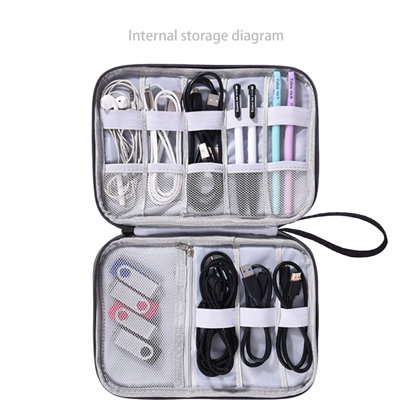 

Portable Cable Digital Storage Bag Waterproof Travel Cable Bag Portable Gadget Organizer for Hard Drives Cables USB S-D Card