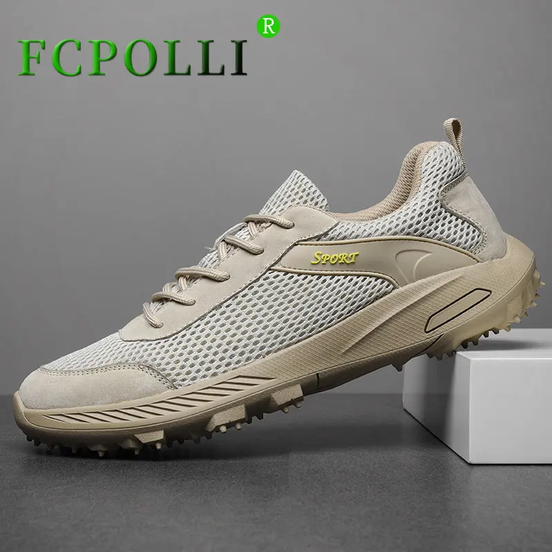 

Мужские дышащие кроссовки для гольфа, Нескользящие, резиновая подошва