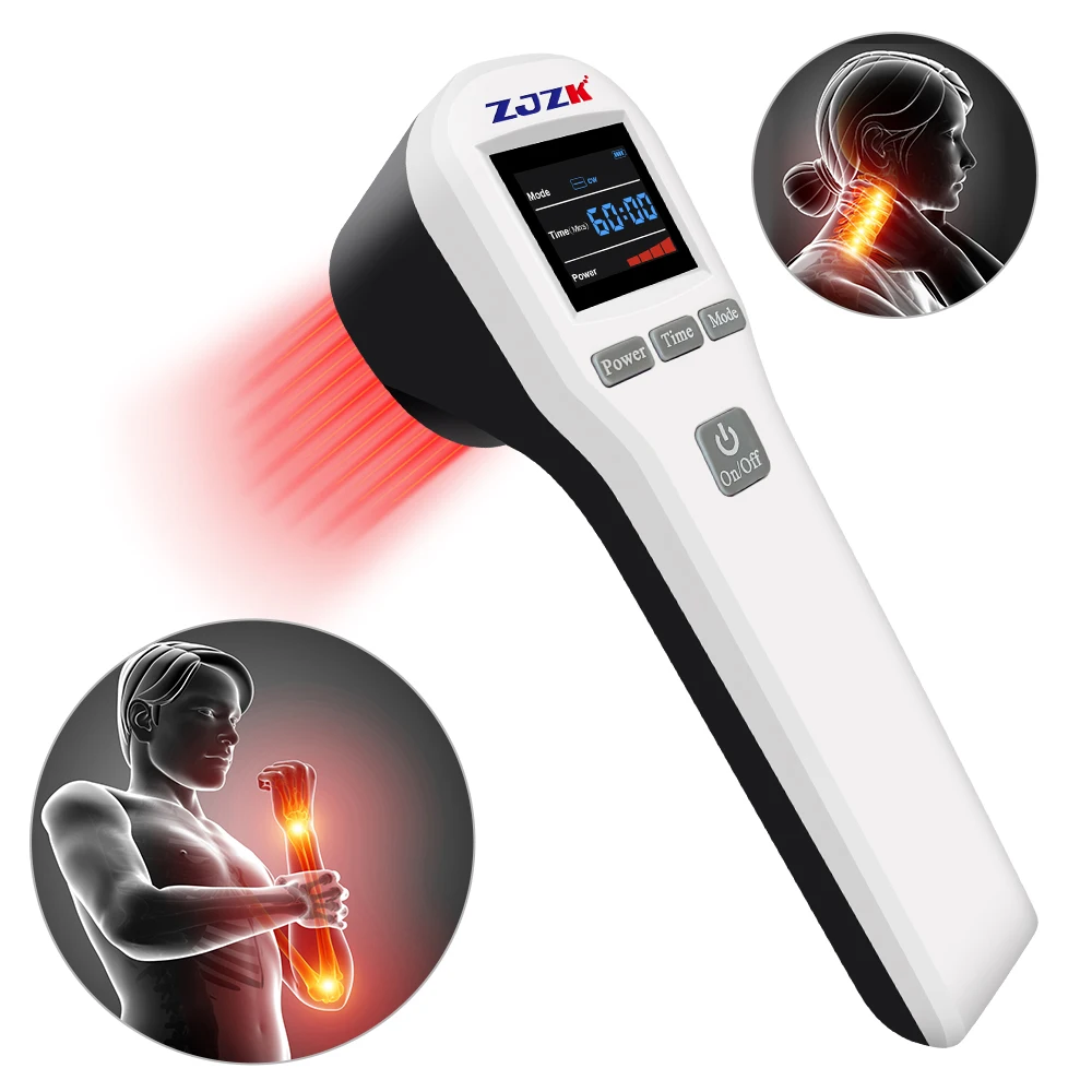

ZJZK Pain Relief Cold Laser Therapy Device 650nm×16+808nm×4 Physiotherapy for Body Aches Sports Injury Inflammation 3000 mAh