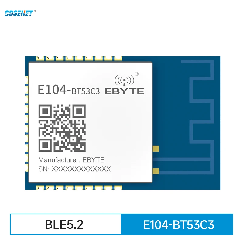 2,4G EFR32BG22 BLE5.2 Bluetooth модуль автомобильного уровня CDSENET E104-BT53C3 низкая мощность Master роль раба большой диапазон высокая скорость 2,4G EFR32BG22 BLE5.2 Bluetooth модуль автомобильного уровня CDSENET E104-BT53C3 низкая мощность Master роль раба большой диапазон высокая скорость