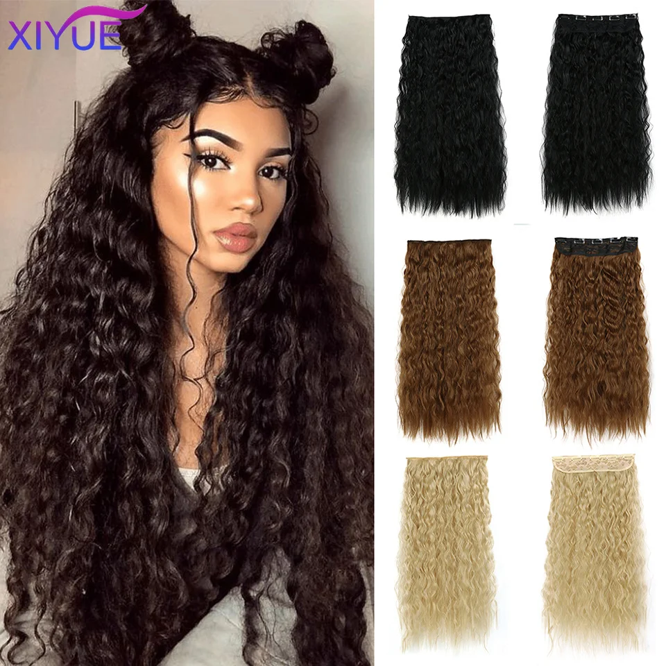 

XIYUE Synthetic Clip-In Extensions Hair Extensions Clip In Hair Extensions For Women Real Natural Curly Hair Extensions Hair Top