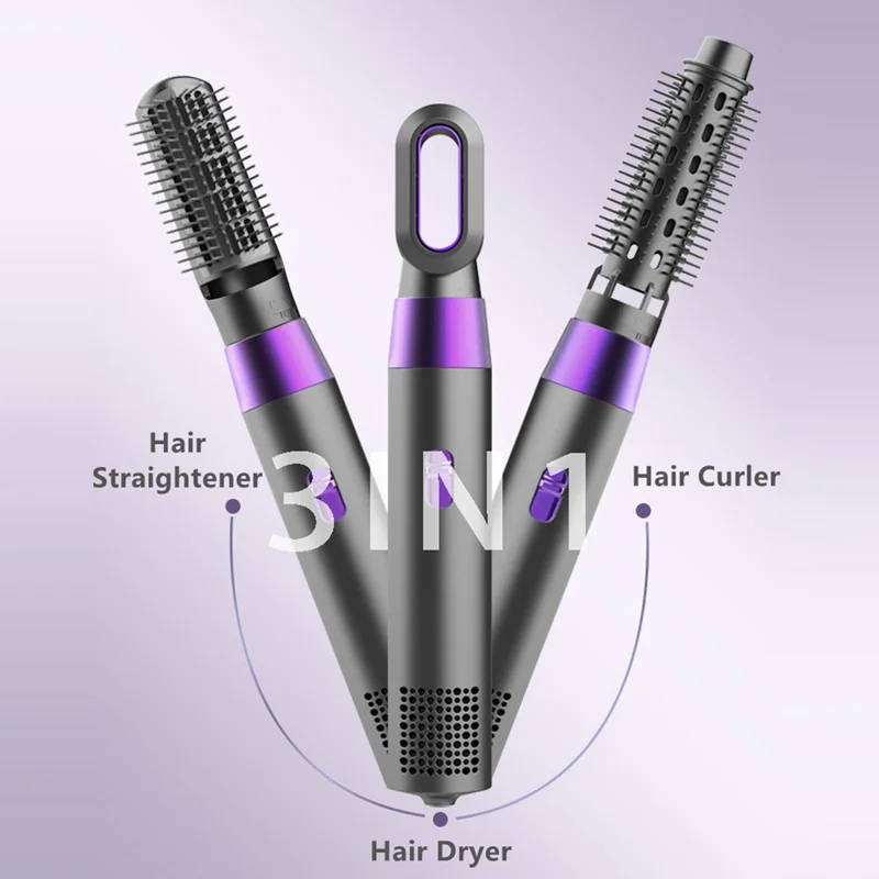 

3 In 1 Hot Air Brush One Step Hair Dryer and Volumizer Styler Negative Ion Blow Dryer Hairdryer Hair Straightener Curling Comb