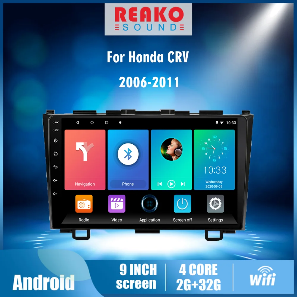 

For Honda CRV 2006-2011 Android Radio Multimedia Player 2 Din 9 Inch 4G WiFi Carplay GPS Navigation Auto Stereo Head Unit