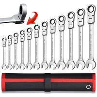 key ratchet wrench set 72 tooth gear ring torque socket wrench metric combination ratchet spanners car repair tools