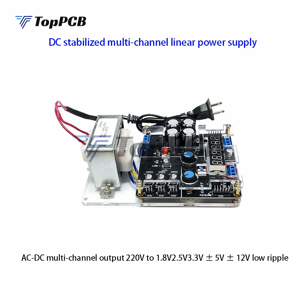 

AC-DC Linear Power Supply Inverter AC 220V to +-1.8V 2.5V 3.3V 5V 12V Adjustable Voltage Regulator with LED Digital Voltmeter
