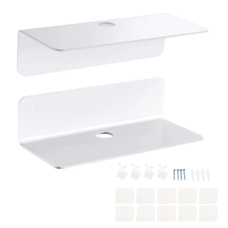 

T5EE Acrylic Wall Mounted Display Stand Shelf Holder Home Storage Self Stick-On