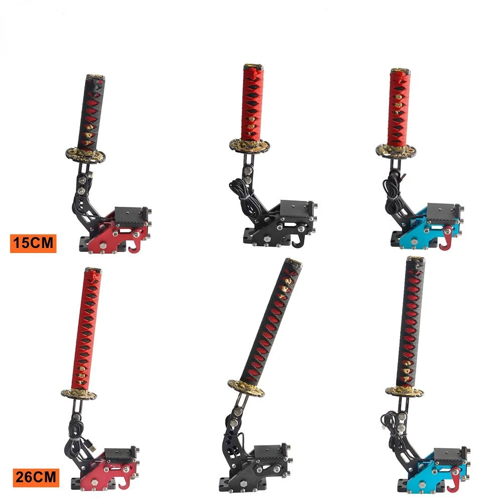 

15CM/26CM Katana Handbrake Samurai Sword Handbrake For USB G25/27/29 T300 T500 PC SIM Racing Games Black&Red without Clamp