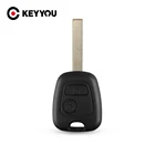 Запасной 2-кнопочный чехол KEYYOU для дистанционного ключа для Peugeot 307 с пазом