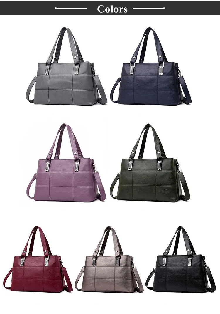 Brand Women Quality PU Handbags Shoulder Bags Plaid Female Messenger Portable Large Capacity Ladies Casual Business Black Red