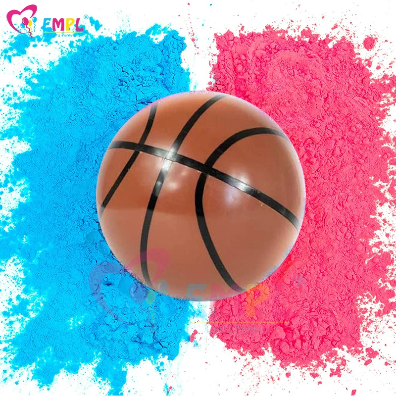 

Gender Reveal Powder Basketball with Blue Pink Exploding Powder Sequins Kit Baby Boys Girls Ultimate Party Decorations Supplies