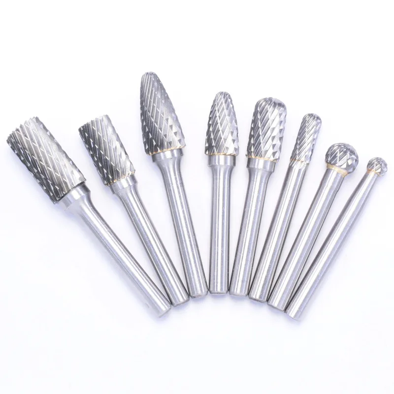 

Tungsten Carbide Burrs Set 1/4inch 6mm Shank Carving Bit Double Cutter Rotary File Super Hard for Metal Wood Working Cut