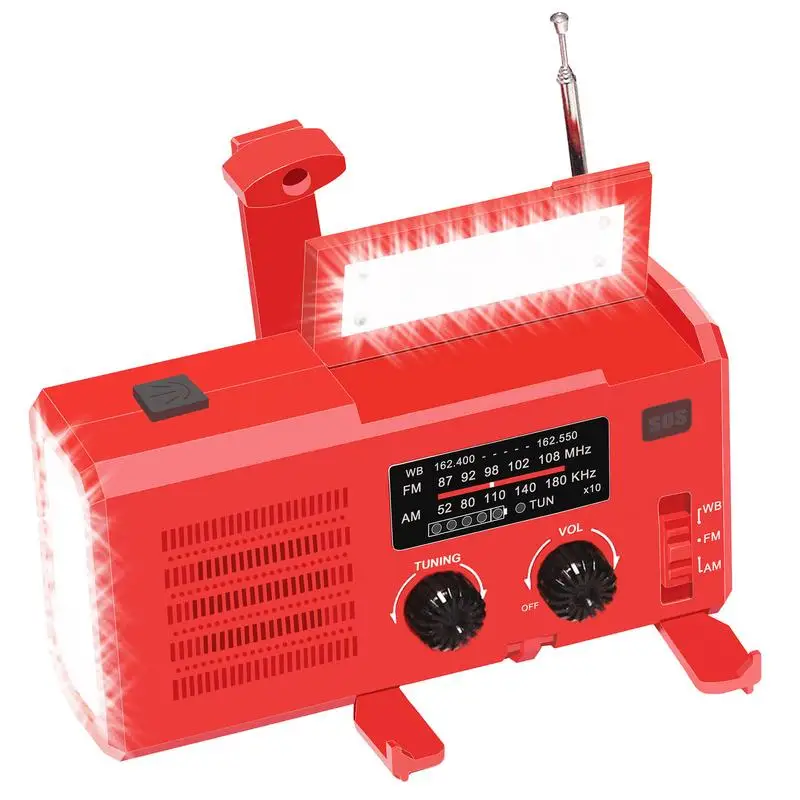 

Crank Radio Multifunctional Hand Crank Flashlight 4000mah Durable Phone Charger Am/Fm Hand Crank Generator For Indoor