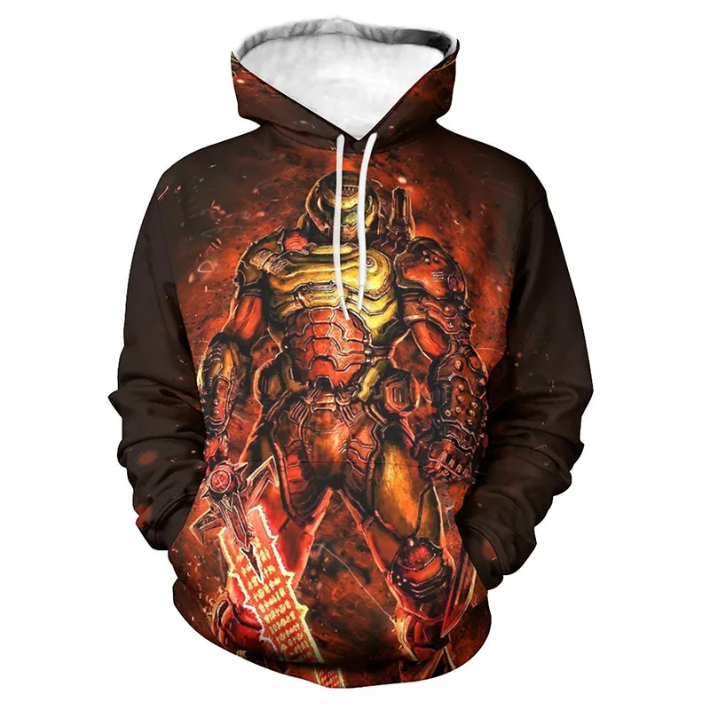 

Men's and Women's Game Doom Eternal 3D Printed Hoodie Fashion Casual Fall Oversized Streetwear Loose Hooded Sweatshirt Top