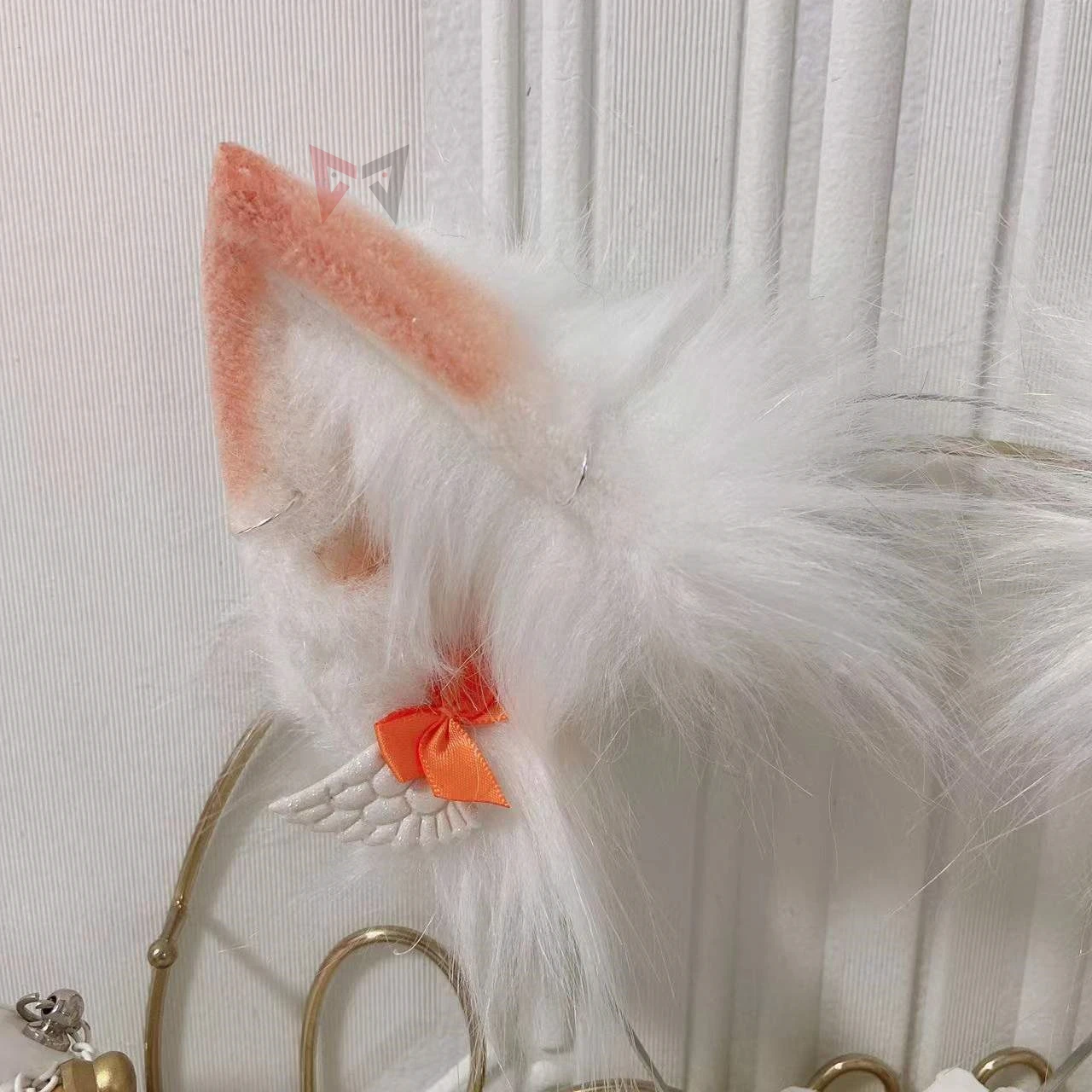 Новый белый снежный лиса Неко уши обруч для волос головной убор хвост ожерелье