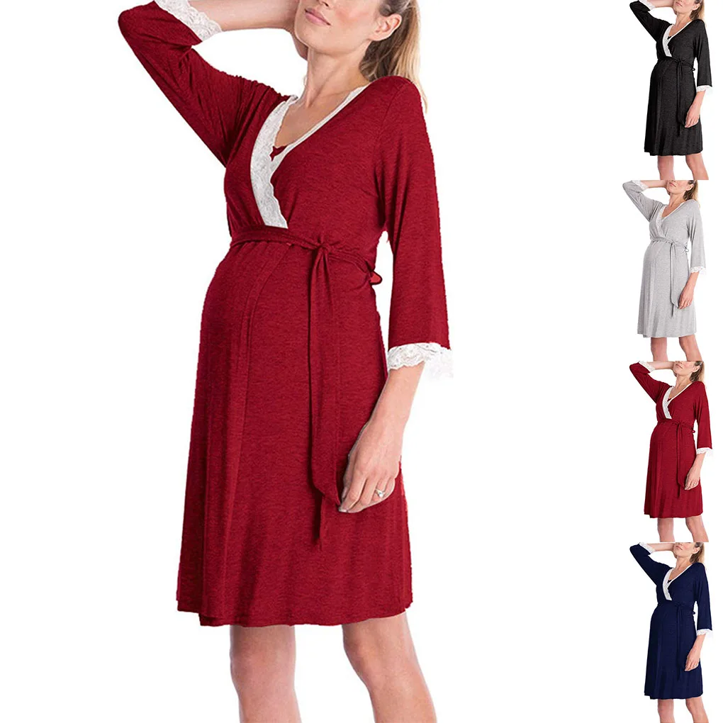 

Женское платье для беременных уход за матерью ночная рубашка для грудного вскармливания