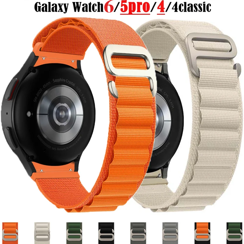 

Sport Alpine Loop For Samsung Galaxy Watch 6 44mm 40mm Classic 43mm 47mm band G-hook nylon bracelet Watch 5 pro 4 Classic Strap