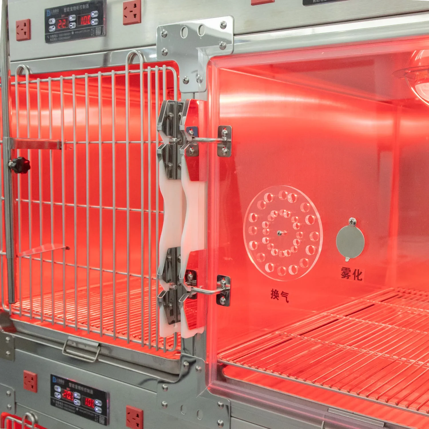 Ветеринарная мобильная клетка для домашних животных из нержавеющей стали Ox ygen IC U