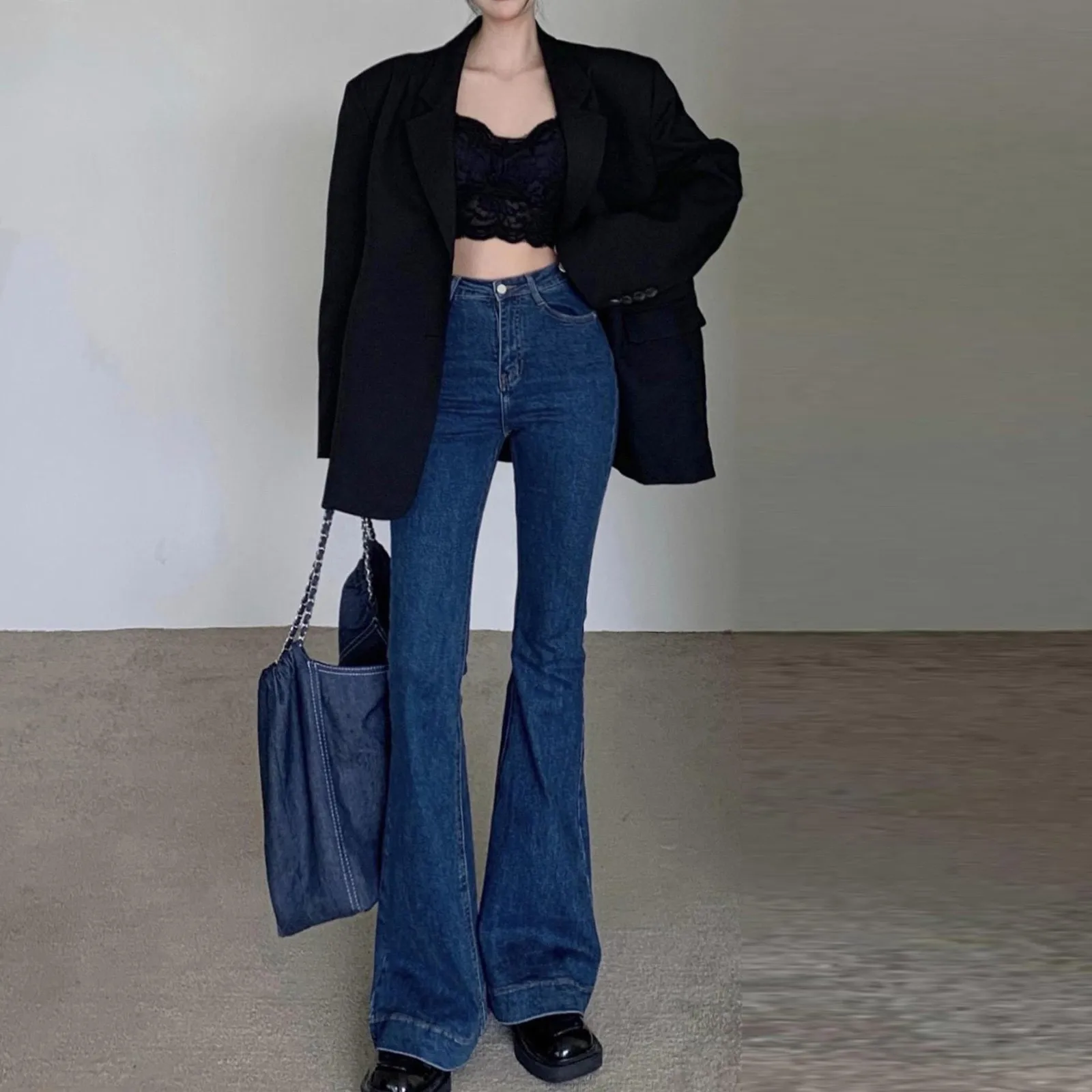 

High Waist Jeans For Women Plus Size Women's Vintage Flare Jeans Pants Bell Bottom High Waisted Fitted Cargo Pants For Women