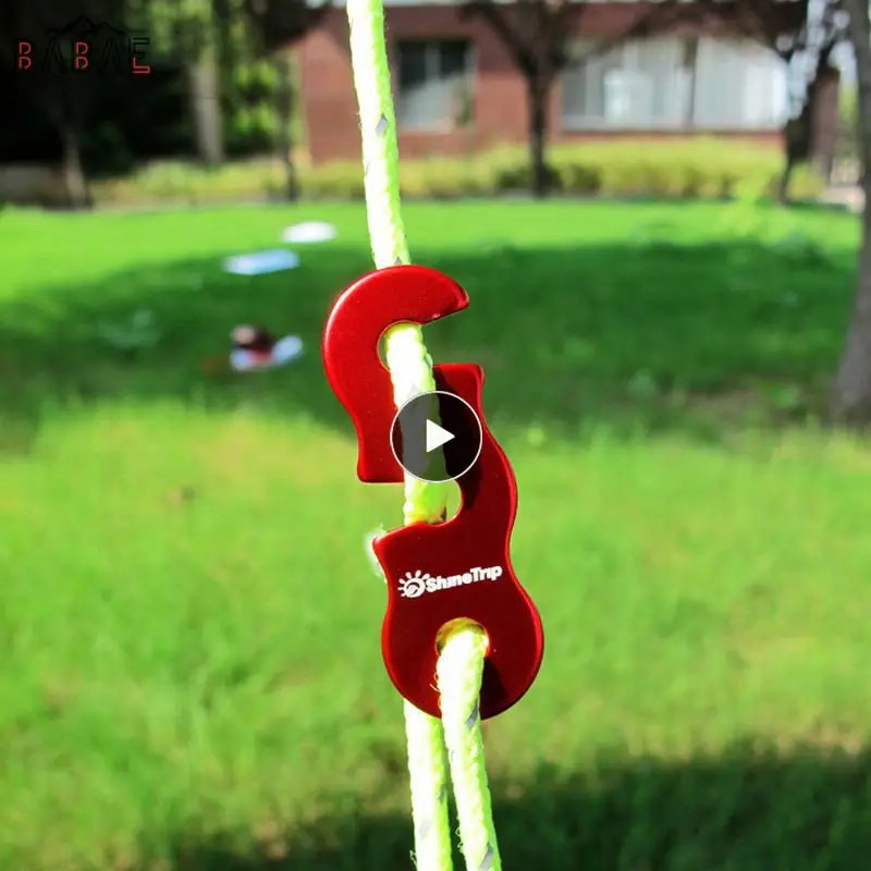 

New aluminum alloy large umbrella rope buckle tent pull rope accessories wind rope buckle three eye open rope buckle