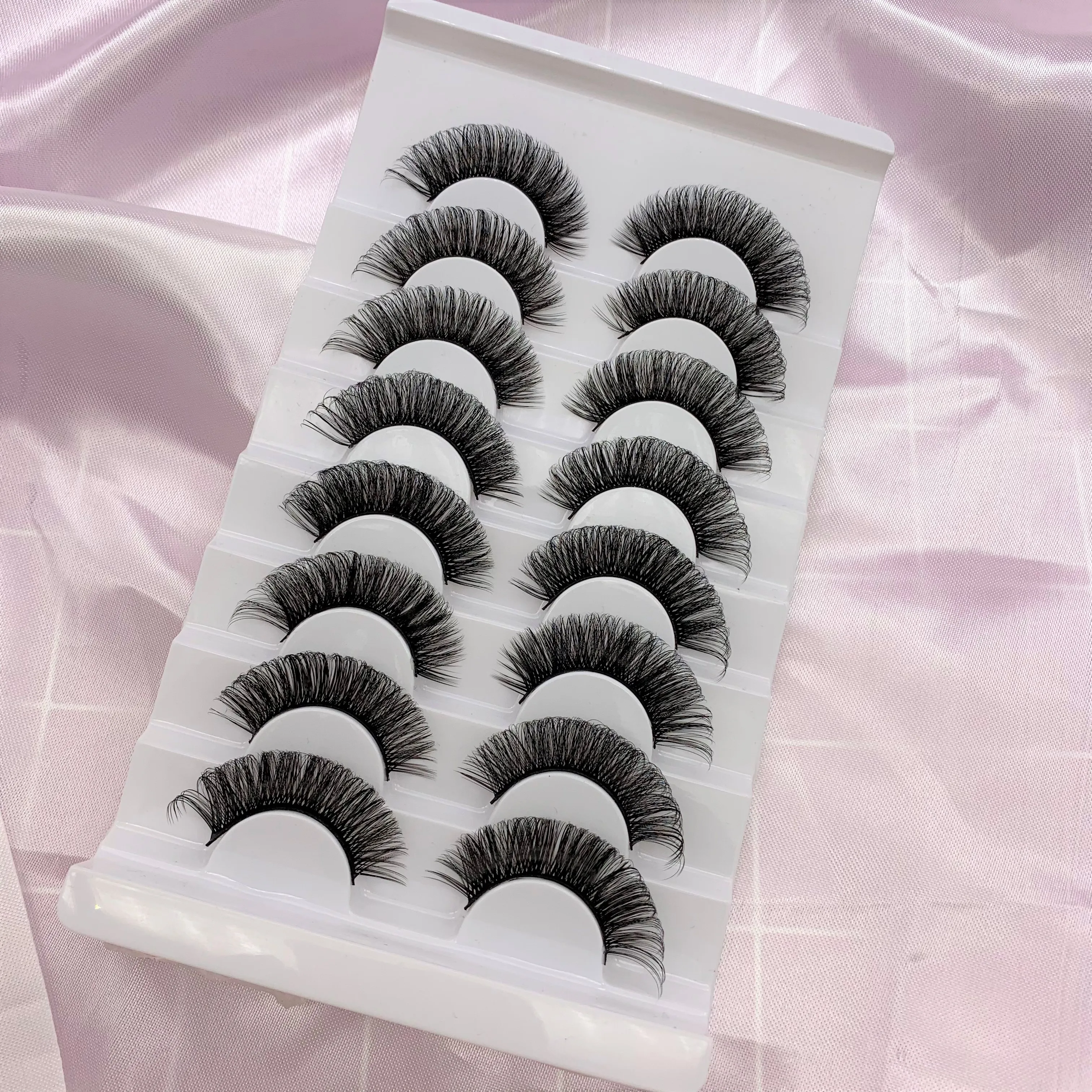

8 Pairs Eyelashes Russian Strip Lashes Natural Wispy Fluffy 3D Fake Eyelashes Women Girls Cosmetics Tools