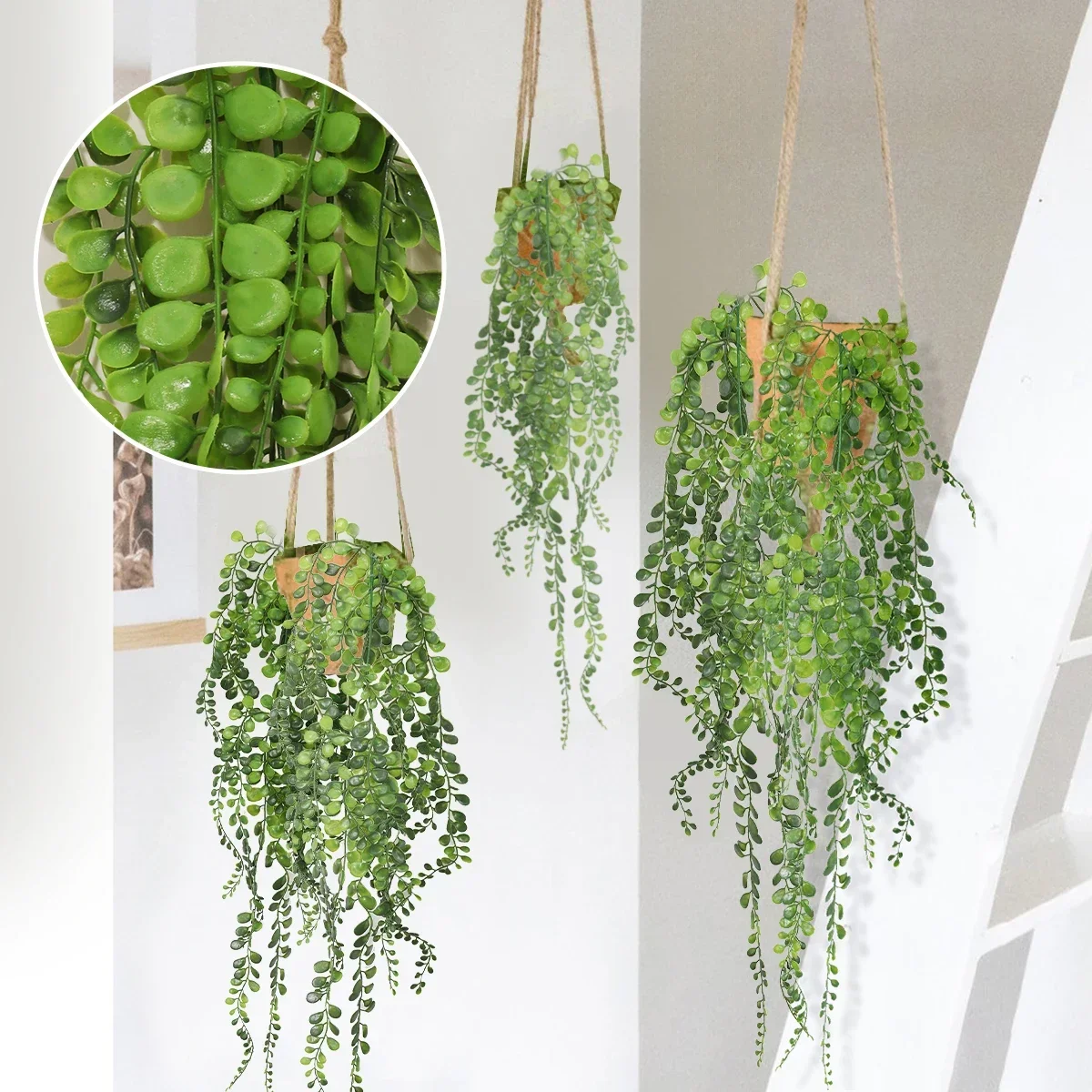 XIYA Искусственный Лист Эвкалипта - Подвесное Зеленое Декоративное Растение Из