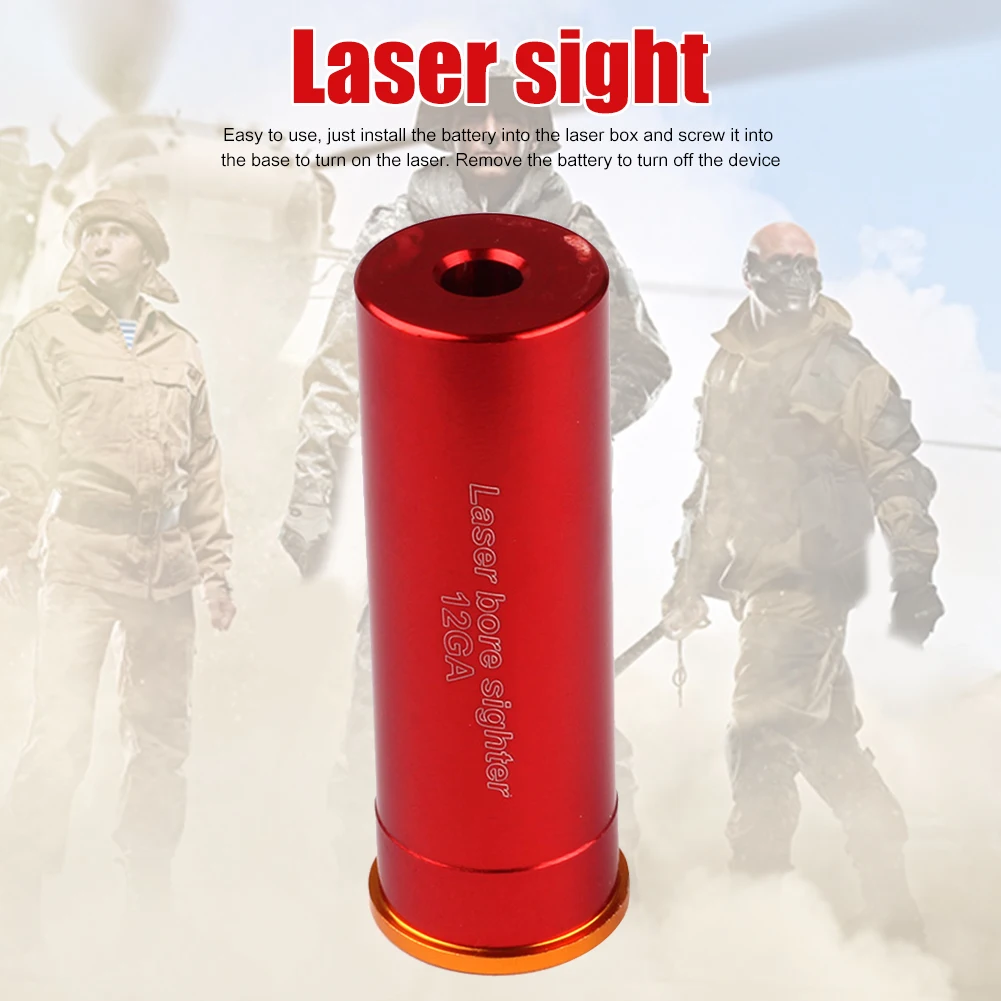 

12GA Hunting Red Dot Light Laser Sight Pointer Tool Laser Bore Sighter Collimator Boresight Scope Hunting Accessories Red Laser