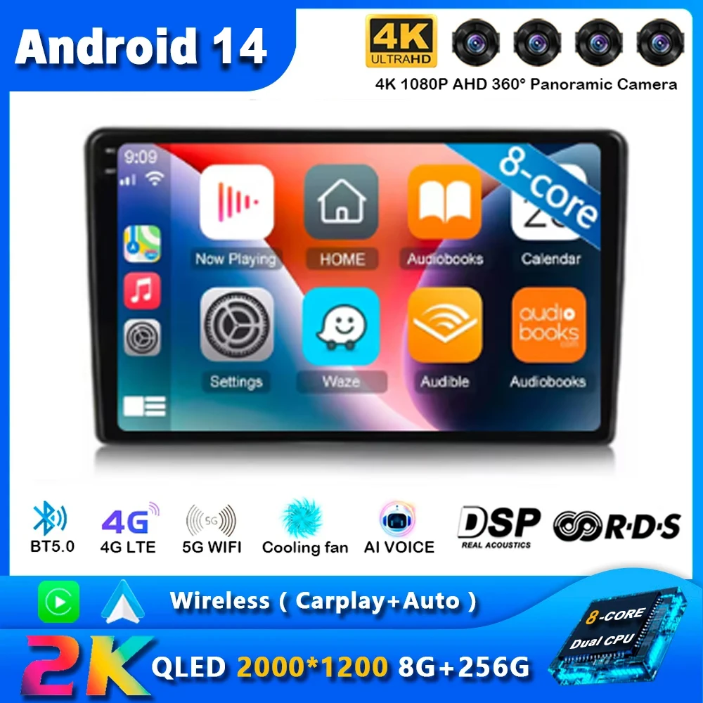 Автомобильный радиоприемник Android 14 для Peugeot 308 T9 308S 2013 2014 2015 2016 2017 навигация GPS