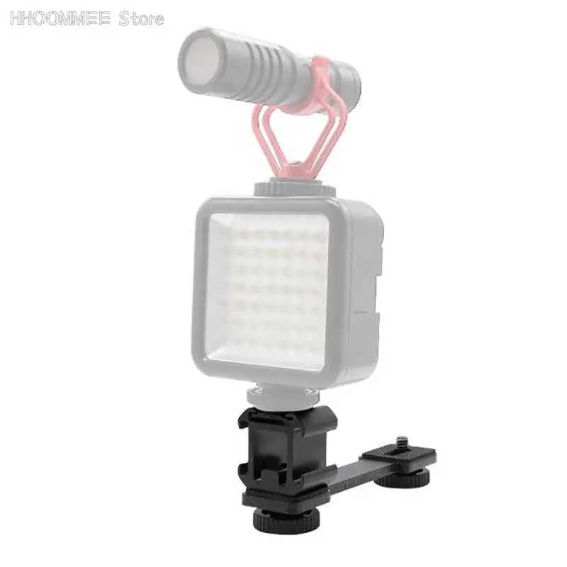 

3 In 1 Triple Hot Shoe Mount Adapter Extension Bracket Holder Boya BY-MM1 Microphone Stand For Smooth 4 DJI OSMO Mobile 2