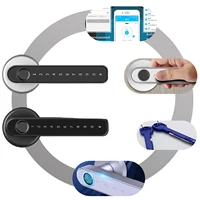 2022 Most Affordable Door Handle Fingerprint Lock With App Pocket Door Lock And Pull Easy To Install Smart Lever Lock Front Door